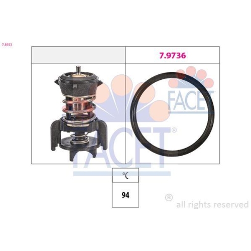Thermostat K&uuml;hlmittel Facet 7.8933 Made In Italy - Oe Equivalent f&uuml;r Audi Man VW