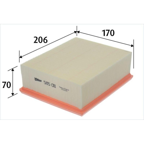 Luftfilter Valeo 585011 f&uuml;r Peugeot