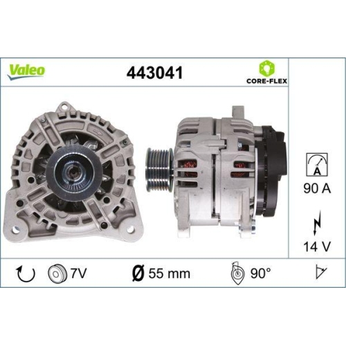 Alternator Valeo 443041 Valeo Core-flex for Renault Renault (dfac)