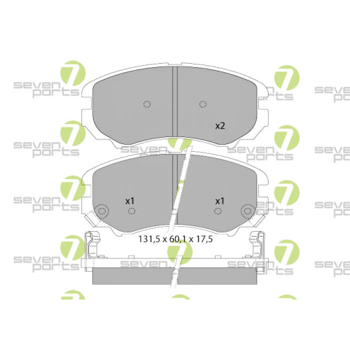 Bremsbelagsatz Scheibenbremse 7 Seven Parts SVP23860 f&uuml;r Hyundai Kia
