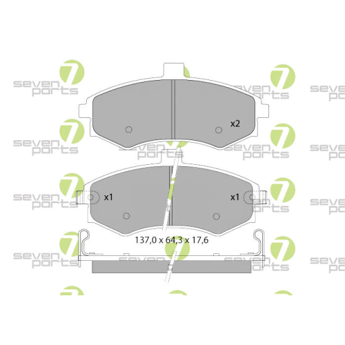Bremsbelagsatz Scheibenbremse 7 Seven Parts SVP23870 f&uuml;r Hyundai 1. Vorderachse
