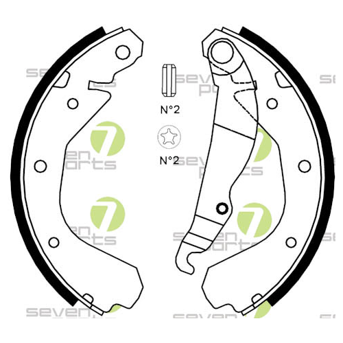 Bremsbackensatz 7 Seven Parts SVG10322 f&uuml;r Hinterachse