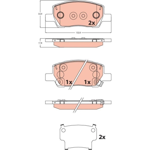 Bremsbelagsatz Scheibenbremse Trw GDB2541 f&uuml;r Hyundai