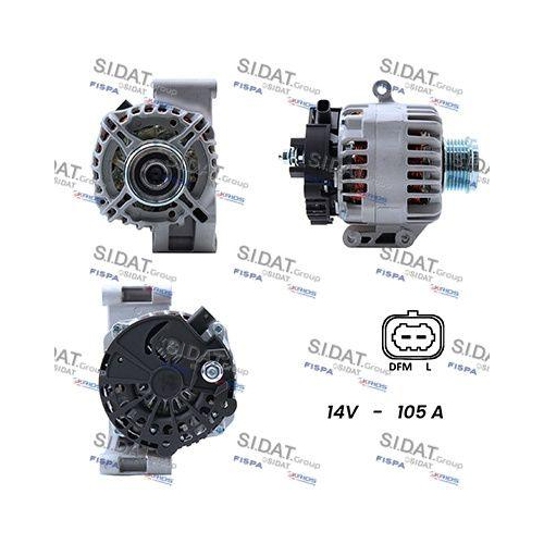 Alternator Sidat A12DE0051A2 for Opel