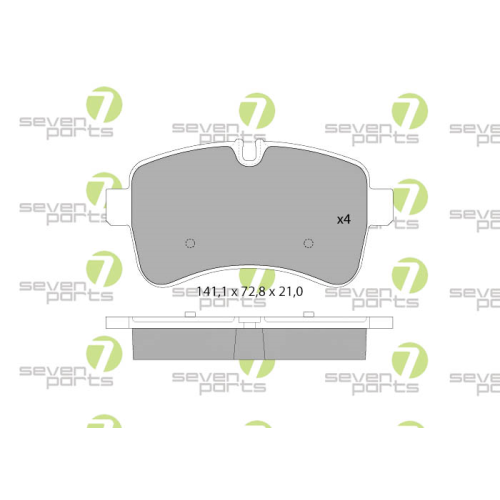 Bremsbelagsatz Scheibenbremse 7 Seven Parts SVP23890 f&uuml;r Iveco 1. Hinterachse