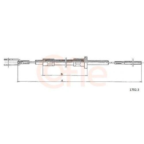 Seilzug Kupplungsbet&auml;tigung Cofle 1702.3 f&uuml;r Iveco