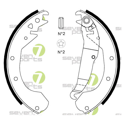 Bremsbackensatz 7 Seven Parts SVG10324 f&uuml;r Hinterachse