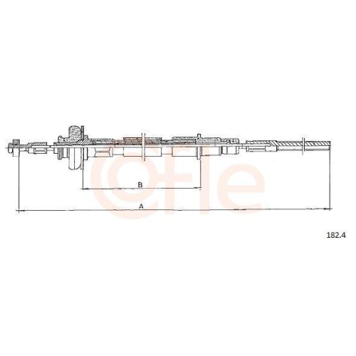 Seilzug Kupplungsbetätigung Cofle 182.4 für Fiat