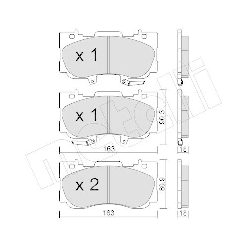 Bremsbelagsatz Scheibenbremse Metelli 22-1183-0 f&uuml;r Ford Vorderachse