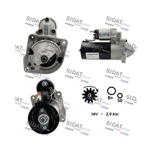 Starter Sidat S12BH0003A2 f&uuml;r Alfa Romeo Citro&euml;n Daf Fiat Lancia Peugeot