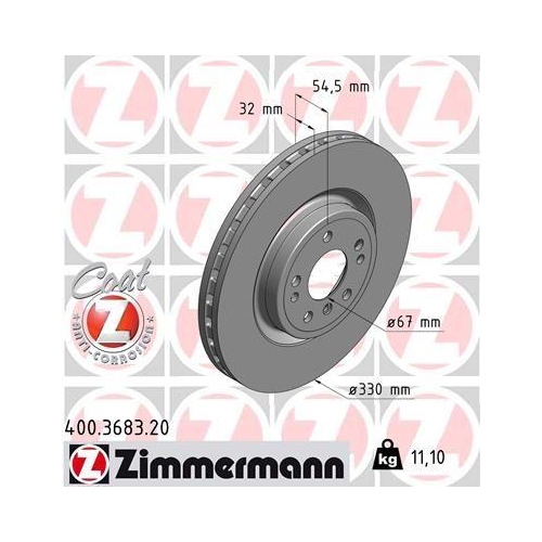 Bremsscheibe Zimmermann 400.3683.20 Coat Z f&uuml;r Mercedes Benz Mercedes Benz