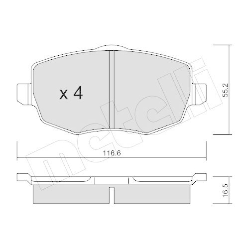 Bremsbelagsatz Scheibenbremse Metelli 22-0528-0 für Lancia Vorderachse