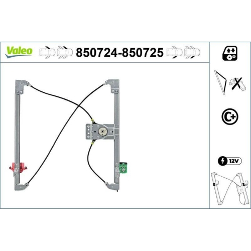 Fensterheber Valeo 850724 f&uuml;r Citro&euml;n Fiat Peugeot Vorne Links