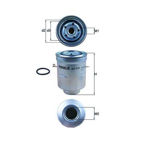 Fuel Filter Mahle KC 510D for Citroën Mitsubishi Peugeot Subaru Toyota
