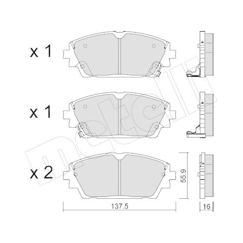 Bremsbelagsatz Scheibenbremse Metelli 22-1237-0 f&uuml;r Mazda Vorderachse