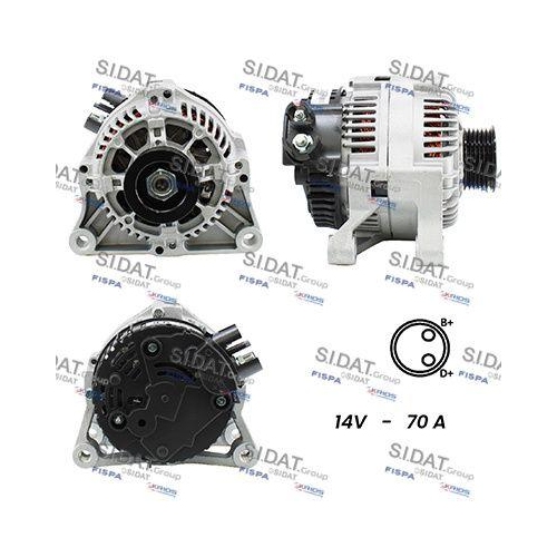 Generator Sidat A12VA0075A2 f&uuml;r Alfa Romeo Citro&euml;n Fiat Lancia Peugeot