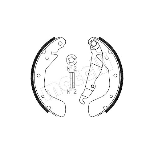 Bremsbackensatz Metelli 53-0308 f&uuml;r Opel Chevrolet Hinterachse