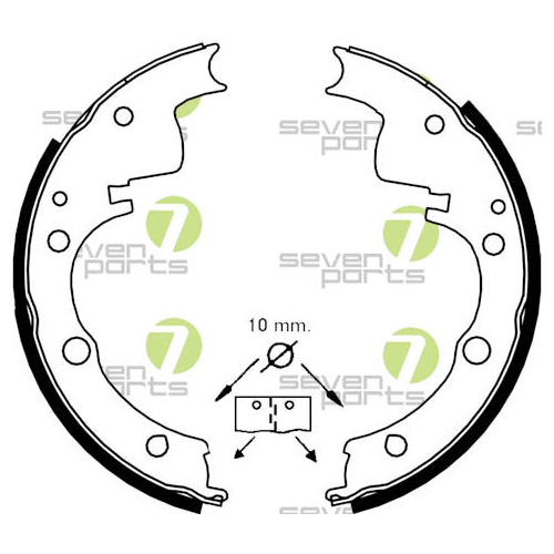 Bremsbackensatz 7 Seven Parts SVG10342 f&uuml;r Hinterachse