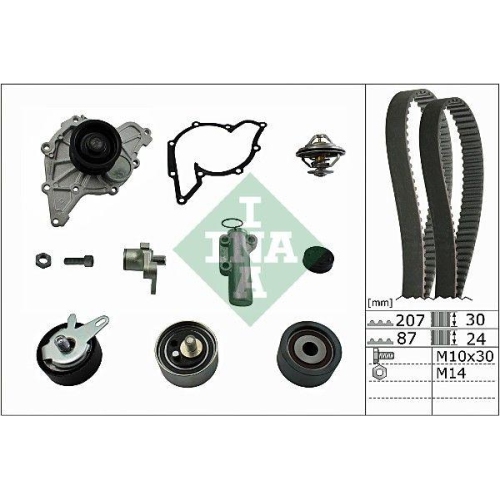 Wasserpumpe + Zahnriemensatz Schaeffler Ina 530 0539 30 f&uuml;r Audi Seat Skoda VW