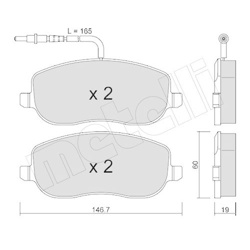 Bremsbelagsatz Scheibenbremse Metelli 22-0530-2 f&uuml;r Citro&euml;n Fiat Peugeot