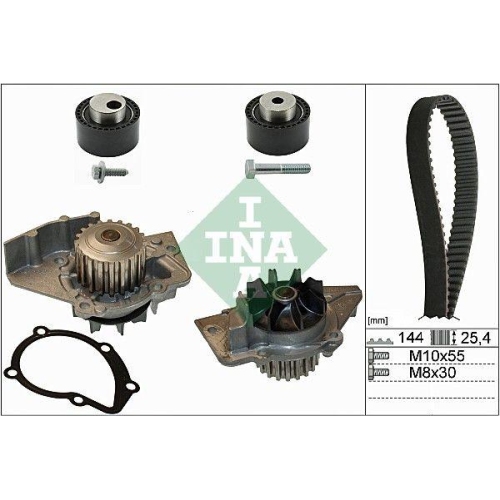 Wasserpumpe + Zahnriemensatz Schaeffler Ina 530 0235 30 f&uuml;r Citro&euml;n Fiat Lancia