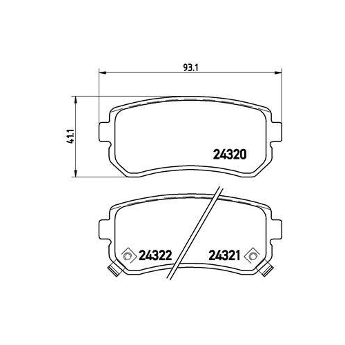 Bremsbelagsatz Scheibenbremse Brembo P30025 Prime Line f&uuml;r Hyundai Kia Kia (dyk)