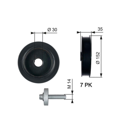 Riemenscheibe Kurbelwelle Gates TVD1127A Drivealign™ für Renault