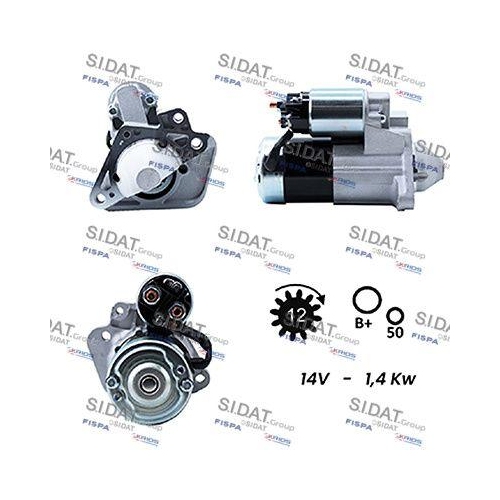 Starter Sidat S12MH0012A2 f&uuml;r Mitsubishi Nissan Renault