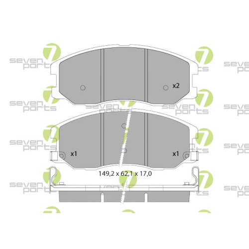 Bremsbelagsatz Scheibenbremse 7 Seven Parts SVP24010 f&uuml;r Chevrolet Citro&euml;n Opel