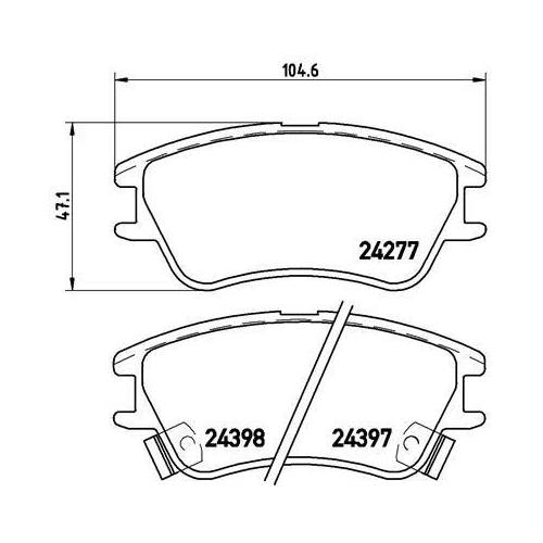 Bremsbelagsatz Scheibenbremse Brembo P30027 Prime Line f&uuml;r Hyundai AC