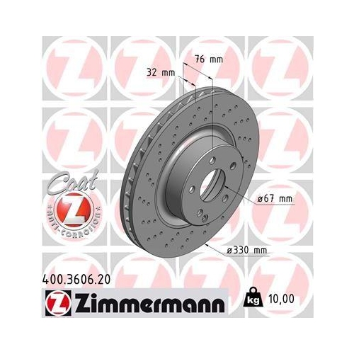 Bremsscheibe Zimmermann 400.3606.20 Coat Z f&uuml;r Mercedes Benz Mercedes Benz