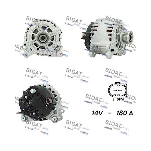 Generator Sidat A12VA0098A2 f&uuml;r Audi Seat Skoda VW Vag