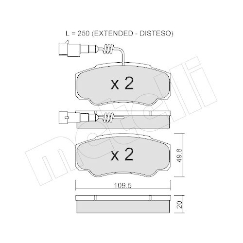 Bremsbelagsatz Scheibenbremse Metelli 22-0532-1 f&uuml;r Nissan Renault Trucks