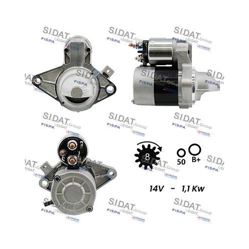 Starter Sidat S12VA0011A2 f&uuml;r Citro&euml;n Peugeot Toyota Citro&euml;n/peugeot