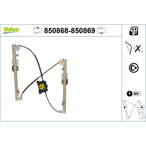 Fensterheber Valeo 850868 für Skoda Vorne Links