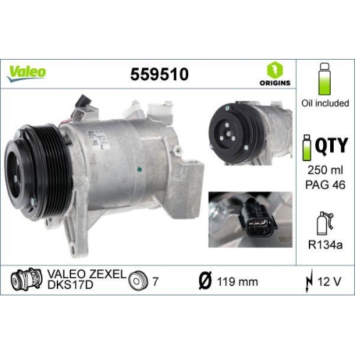 Compressor Air Conditioning Valeo 559510 Valeo Origins New Oe Technology for