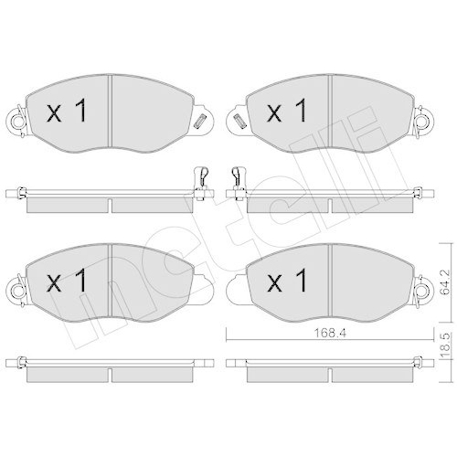 Bremsbelagsatz Scheibenbremse Metelli 22-0536-0 f&uuml;r Ford Vorderachse