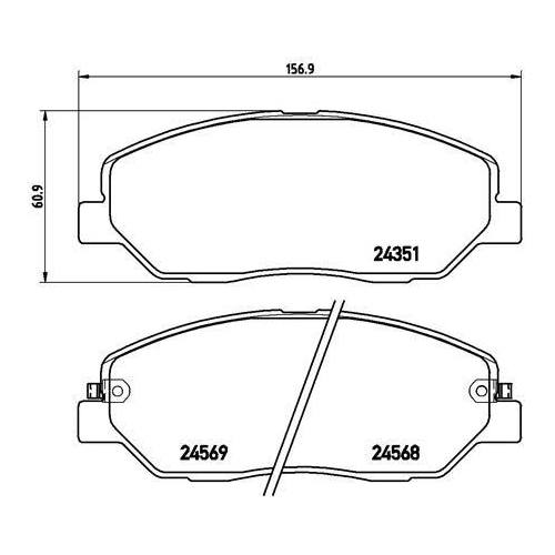 Bremsbelagsatz Scheibenbremse Brembo P30036 Prime Line f&uuml;r Ssangyong Hyundai Kia