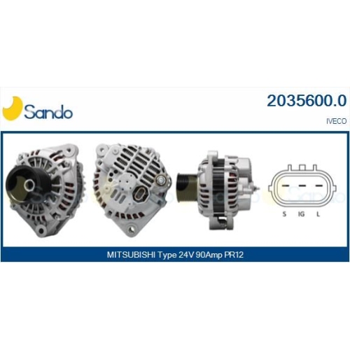 Generator Sando 2035600.0 f&uuml;r Iveco Mitsubishi