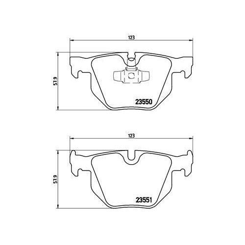 Bremsbelagsatz Scheibenbremse Brembo P06039X Xtra Line f&uuml;r Bmw Hinterachse
