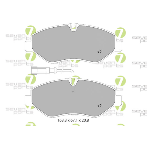 Bremsbelagsatz Scheibenbremse 7 Seven Parts SVP23851 f&uuml;r Nissan 1. Vorderachse