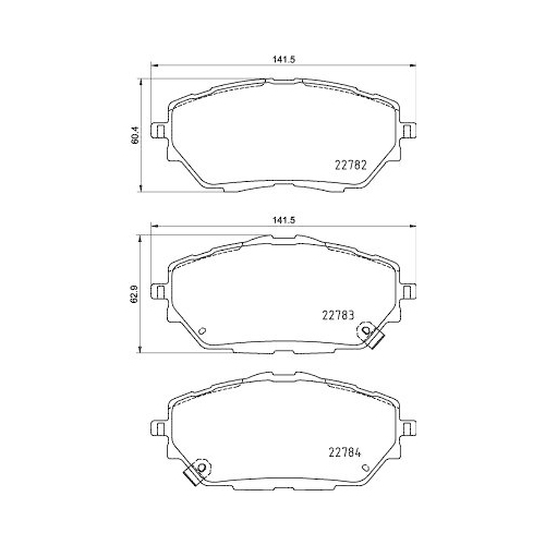 Bremsbelagsatz Scheibenbremse Hella 8DB 355 037-761 f&uuml;r Toyota Amc Vorderachse