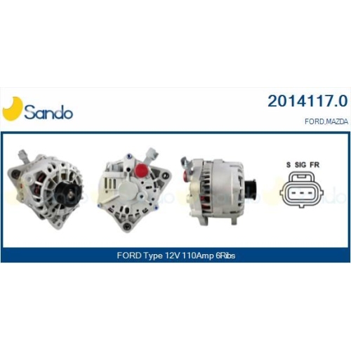 Generator Sando 2014117.0 für Ford Mazda