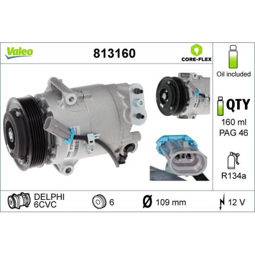 Kompressor Klimaanlage Valeo 813160 Valeo Core-flex f&uuml;r Opel Vauxhall