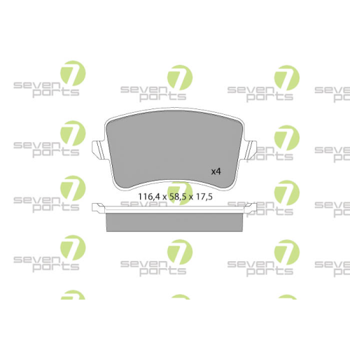 Bremsbelagsatz Scheibenbremse 7 Seven Parts SVP24090 f&uuml;r Audi Seat Skoda Vag VW