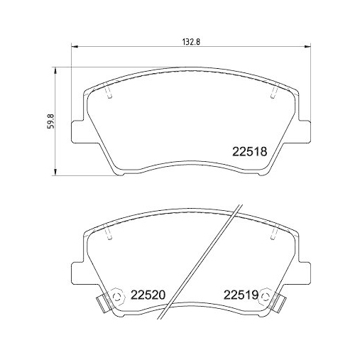 Bremsbelagsatz Scheibenbremse Hella 8DB 355 039-041 f&uuml;r Hyundai Kia Amc