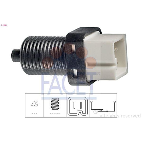 Bremslichtschalter Facet 7.1091 Made In Italy - Oe Equivalent für Citroën Fiat