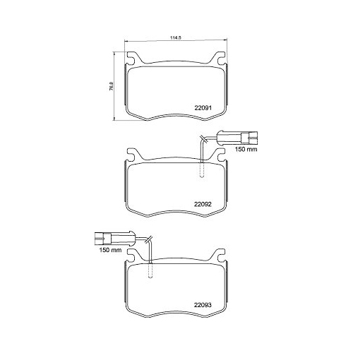 Bremsbelagsatz Scheibenbremse Hella 8DB 355 039-051 für Alfa Romeo Amc