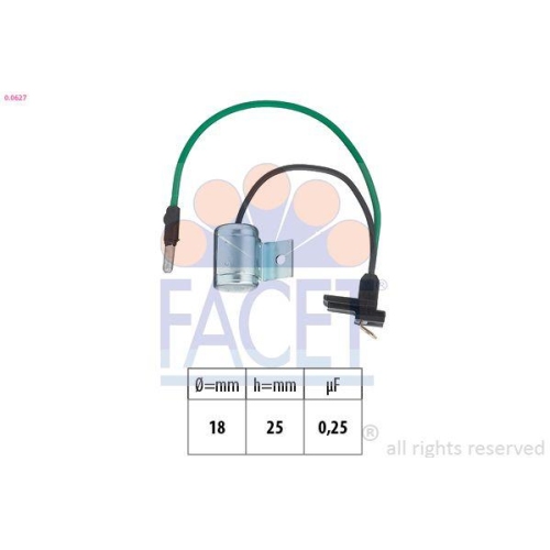 Kondensator Z&uuml;ndanlage Facet 0.0627 Made In Italy - Oe Equivalent f&uuml;r Fiat