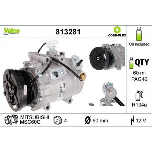 Kompressor Klimaanlage Valeo 813281 Valeo Core-flex f&uuml;r Fiat Suzuki